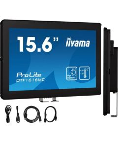 Monitor iiyama Monitor dotykowy iiyama OTF1616MC-B1 15.6" IPS LED wysoka jasność IP65 7H UV RJ45 do zabudowy zewnętrznej