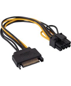 Adapteris ar kabeli Akyga AK-CA-80 PCI-E 6+2pin (m) | SATA (m) 15cm