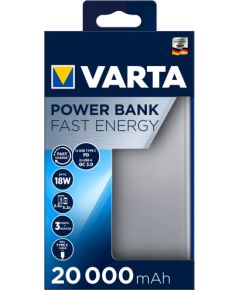 VARTA portatīvais akumulators 20000mAh sudraba