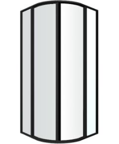 Ravak dušas stūris SKCP4, 900x900 mm, h=1950, r=500, melns/caurspīdīgs stikls