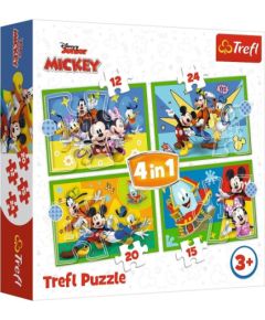 Puzlis TREFL Disney Mickey Mouse Funhouse 4 in 1 (12,15,20,24 gb.) 4+ T34616