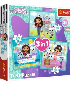 Puzlis TREFL Gabby&#039;s Dollhouse 3 in 1 (20,36,50 gb.) 3+ T34871