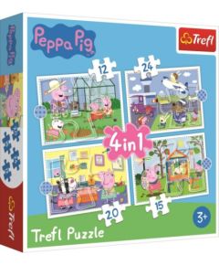 Puzlis TREFL Cūciņa Peppa (12,15,20,24 gb.) 4 in 1 4+ T34359