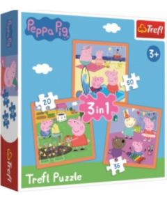 Puzlis TREFL Cuciņa Peppa 3 in 1 (20,36,50 gb.) 3+ T34852