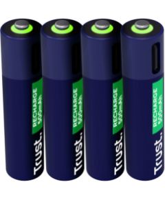 Baterijas Trust USB-C Rechargeable AAA Batteries 4pack