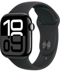 Apple Watch 10 LTE 42mm Jet Black Alu + Black Sport Band - S/M