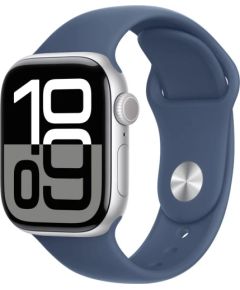 Apple Watch 10 GPS 42mm Silver Alu + Denim Sport Band - M/L