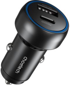 Choetech 60W 2xUSB-C+USB-A car charger (black)