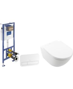 Villeroy & Boch komplekts- pods ar QR/SC vāku Subway 3.0, rāmis ViConnect, taustiņš (balts) (4670TS01+92099600+92249