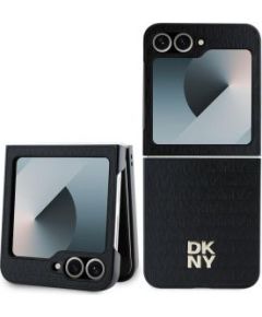 DKNY -  DKNY PU Leather Repeat Pattern Stack Logo Case for Samsung Galaxy Z Flip 6 Black