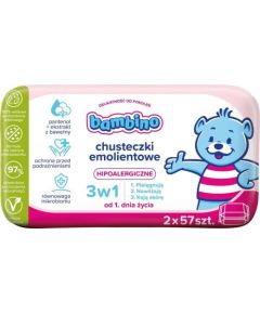 Nivea NIVEA Bambino Chusteczki emolientowe 3w1 hipoalergiczne 2 x 57 szt