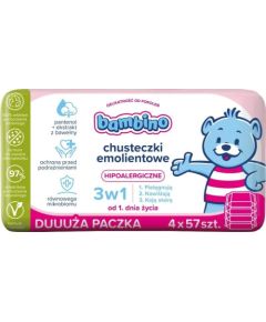 Nivea NIVEA Bambino Chusteczki emolientowe 3w1 hipoalergiczne 4 x 57 szt