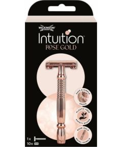 Wilkinson  Intuition Rose Gold klasyczna maszynka do golenia dla kobiet z wymiennymi żyletkami rączka + 10 żyletek