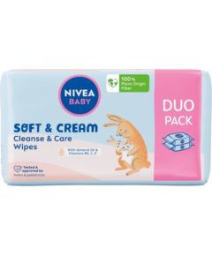 Nivea Baby Soft & Cream chusteczki biodegradowalne 2x57szt