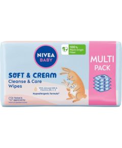 Nivea Baby Soft&Cream chusteczki biodegradowalne 4x57szt