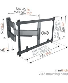 Vogels Wall Mount Elite, Turn 180º 40-77"