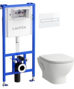 Laufen komplekts-pods ar SC vāku Lua Basic rimless, rāmis, taustiņš balts