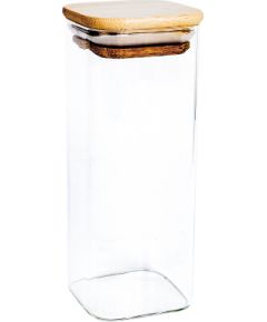 Glass jar THERON 6x6xH15cm with a lid, square