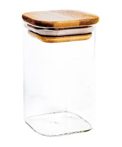 Glass jar THERON 6x6xH10cm with a lid, square