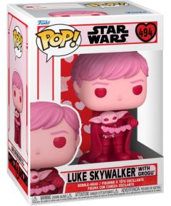 Funko Pop! Star Wars: Valentines S2 - Luke Skywalker with Grogu #494 Bobble-Head Vinyl Figure