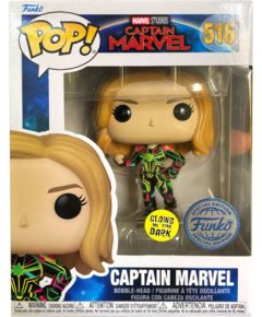 Funko Pop! Marvel: Captain Marvel - Captain Marvel (Neon Suit) (Glows in the Dark) (Special Edition) #516 Bobble-Head Vinyl Figure