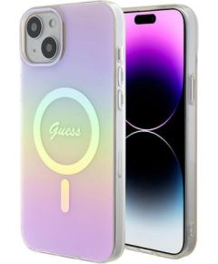 Guess IML Iridescent MagSafe Back Case Aizsargapvalks Priekš Apple iPhone 15 Plus