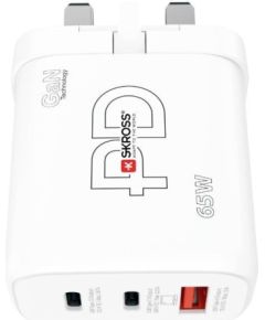 Skross   Power Charger 65W PD GaN UK USB charger Indoors Max. output current 3.25 A USB 2.0 port A, USB-C White