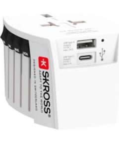 Skross   World Adapter MUV USB (AC) suitable for all unearthed devices (2-pin) White