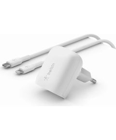 Tīkla lādētājs Belkin BoostCharge USB-C PD 3.1 PPS Wall Charger 20W + USB-C to Lightning Cable 1m White