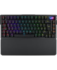 ASUS ROG Azoth Extreme - Keyboard - 75% - with OLED display - backlit - wireless - 2.4 GHz, Bluetooth 5.1, USB-C - QWERTZ - German - key switch: ROG NX Snow (hot-swappable) - black