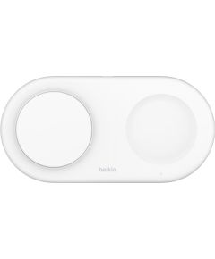 BELKIN MAGNETIC CHARIGING PAD 2IN1 QI2 15W WHITE