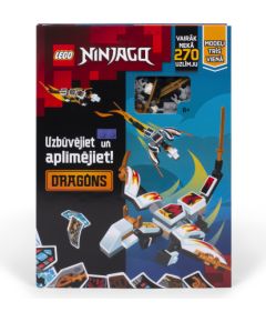 LEGO NINJAGO Aktivitāšu grāmata "Konstruē un būvē: Pūķi" (Latviešu valodā)