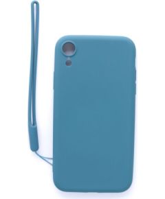 Evelatus Apple  iPhone XR Soft Touch Silicone Case with Strap Blue