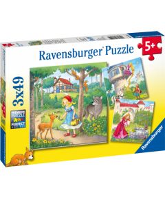 Ravensburger Puzzle 3x49 pc Rapunzel, Little Red Riding Hood & the Frog King