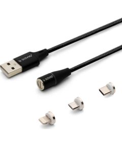 Savio CL-155 USB cable 2 m USB 2.0 USB C Micro USB A/Lightning Black