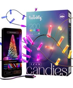 Twinkly Candies – 200 RGB LEDs, zaļš vads, USB-C