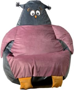 Go Gift Sako sack pouffe Sowa grey-pink XL 130 x 90 cm