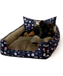 GO GIFT Dog and cat bed XL - brown - 100x80x18 cm