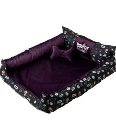 GO GIFT Dog and cat bed XL - purple - 100x90x18 cm