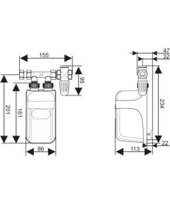 DAFI water heater 9.0 kW without battery (400V)