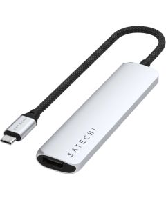 SATECHI 6-in-1 USB-C Slim Multiport Adapter (Silver)