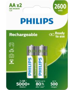 Rechargeable Battery Philips AA 2600mAh 2-blister