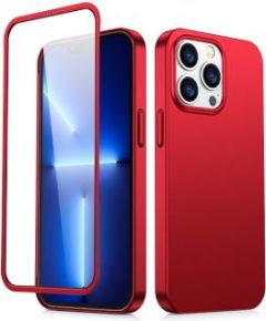 Joyroom   Joyroom 360 Full Case front and back cover for iPhone 13 Pro Max + tempered glass screen protector red (JR-BP928 red)