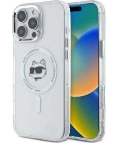 Karl Lagerfeld   Karl Lagerfeld KLHMP16XHLSCHH iPhone 16 Pro Max 6.9" biały/white hardcase IML Metal Choupette Head MagSafe