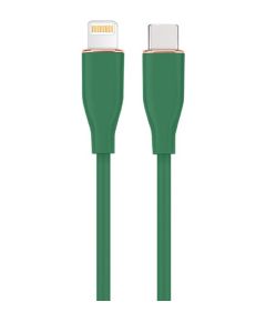 Kabelis Gembird Premium silicon 8-pin Male - USB Type-C Male 1.5m Green