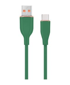 Kabelis Gembird Premium silicon USB-A Male - USB Type-C Male 1.5m Green