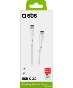 Type-C to Type-C Cable 2.0 2m By SBS White