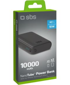 Power Bank 10000 mAh USB+Type-C 10W By SBS Black