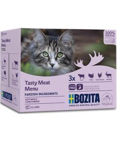 BOZITA Tasty meat menu - wet cat food - 12 x 85g