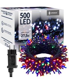 Ziemassvētku eglīšu gaismas Springos CL0542 500 led daudzkrāsains 27,5 m 8 apgaismojuma funkcijas,